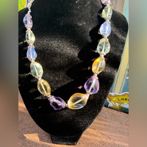 MULTI STONES HAND CRAFTED NUGGETS SHAPE GEMSTONE BEADS NECKLACE!!! - Picture 11 of 15